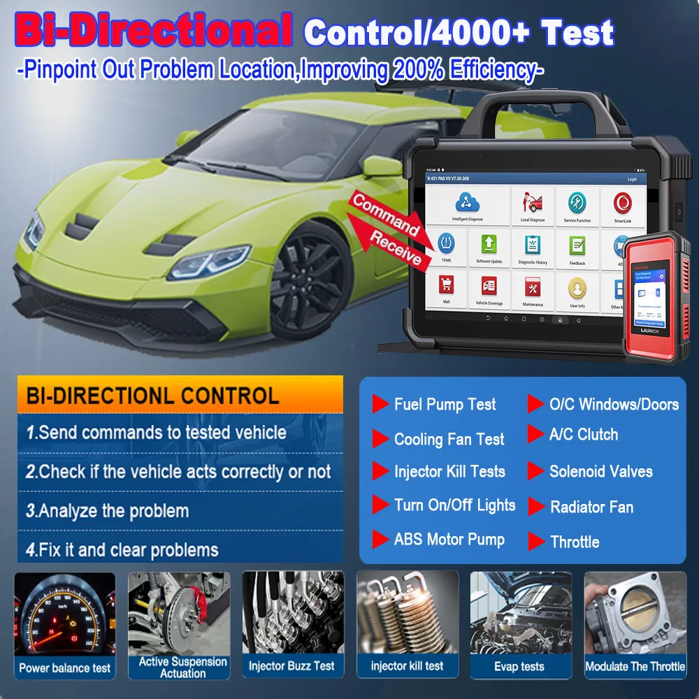 Launch X431 Pad VII Vehicle Key Programming Car Computer Diagnostic Truck Scanner Heavy Equipment Duty Diagnostic Tool