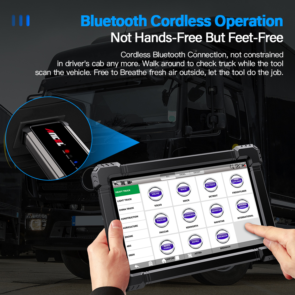 ANCEL X7 HD Heavy Duty Truck Scanner 24V Full System EPB ABS Oil Reset SAS D-P-F Regen TPMS ECU Coding OBD2 Diagnostic Tools