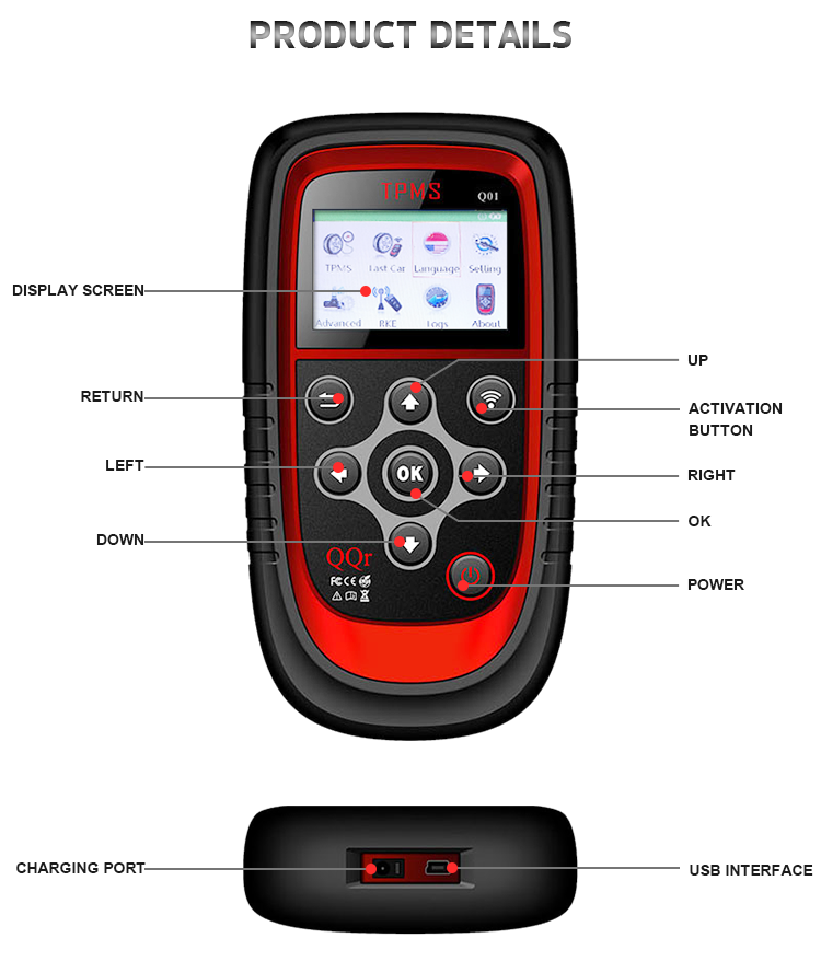 TPMS Q03 Diagnostic Tool Car Tire Valve Scanner Tpms for Car