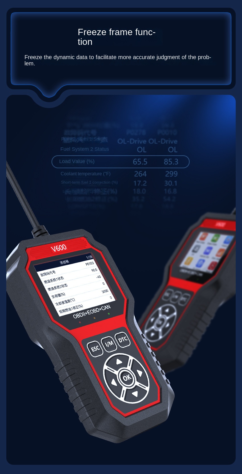 OBD2 Scanner, OBD2 Scanner Diagnostic Tool - Scanner OBD2 to Read & Clear Check Engine Light