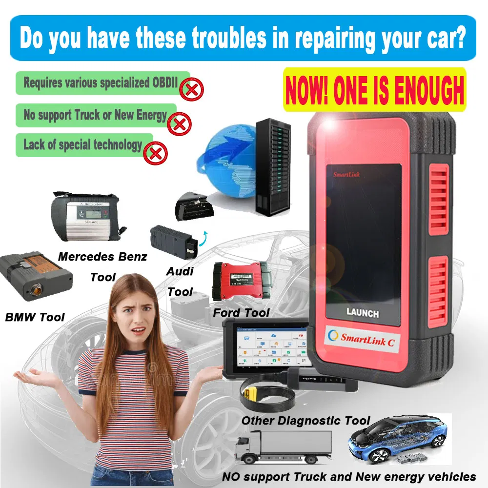 Launch X431 Smartlink C Heavy Duty Truck Diagnostic Tools Full System Auto Code Reader Car Diagnostic Scanner for 24V Cars