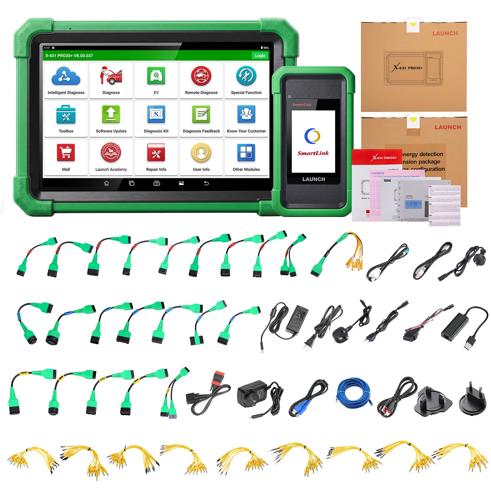 LAUNCH X-431 PRO3S Plus EV with SmartLink C V2 Support J2534 Programming Online ECU Coding Full System Bidirectional Scanner