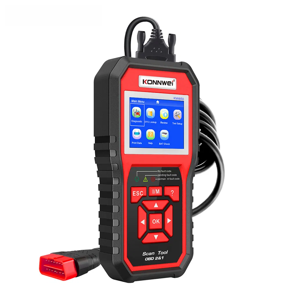 Konnwei Kw850 OBD2 Code Reader Scanner Diagnostic Tool Package Details
