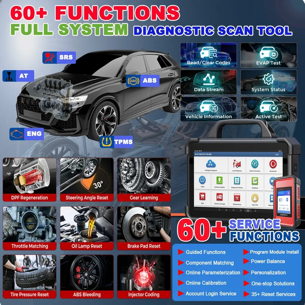 Launch X431 Pad VII Vehicle Key Programming Car Computer Diagnostic Truck Scanner Heavy Equipment Duty Diagnostic Tool