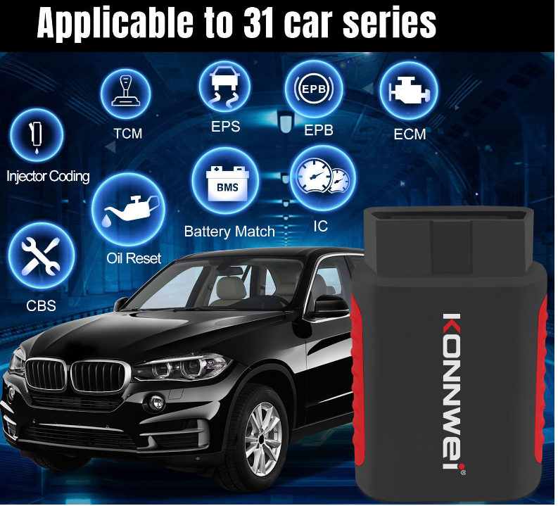 KONNWEI KDIAG Full Function Diagnostic Instrument ABS airbag Brake Pad Multi-function Diagnosis Breaking Scanner
