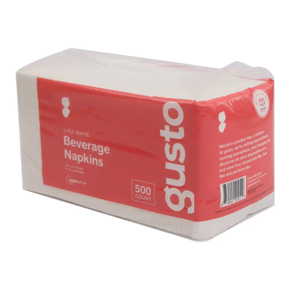 China 1 Ply 500 Sheet Dinner Napkins Good Quality Beverage Napkins Supplier, Factories