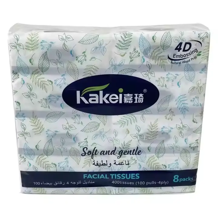 OEM 4-Ply Embossed Facial Tissues, Virgin Wood Pulp, Unscented, Bulk Pack Manufacturer, Exporter