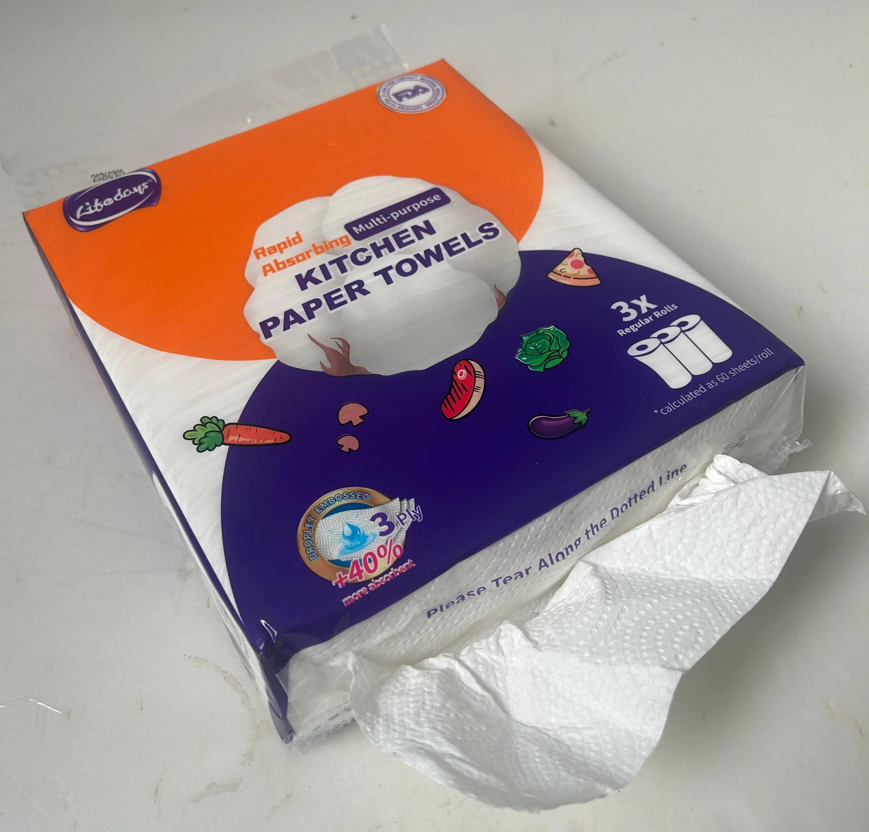 ODM 3-Ply Bottom Pull Kitchen Paper Towels – Easy Dispensing, Strong & Absorbent Product, Factory