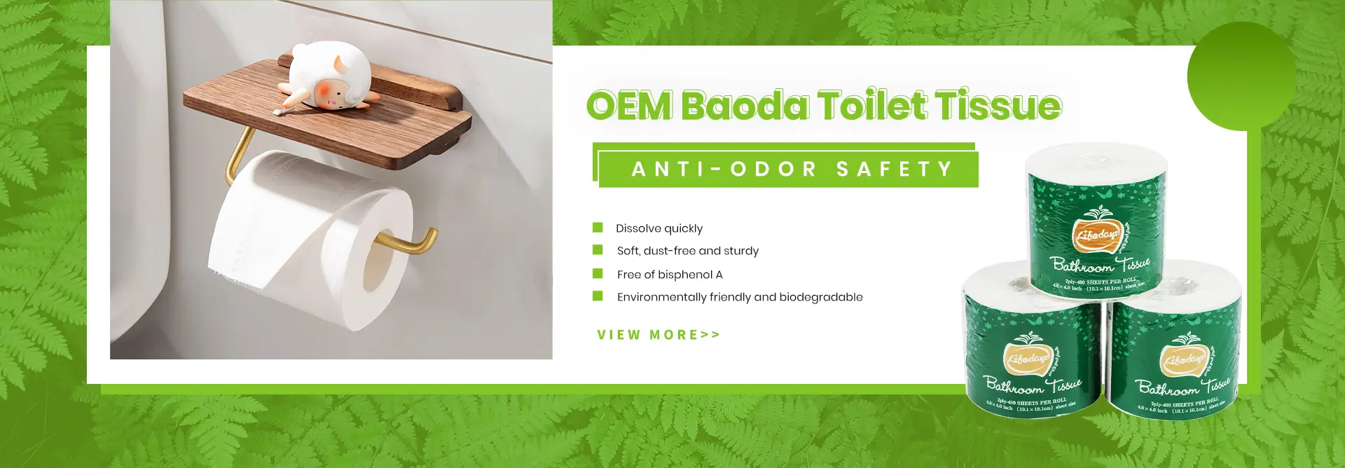Baoda Paper product range - toilet rolls, kitchen towels, facial tissues and pocket tissue packs