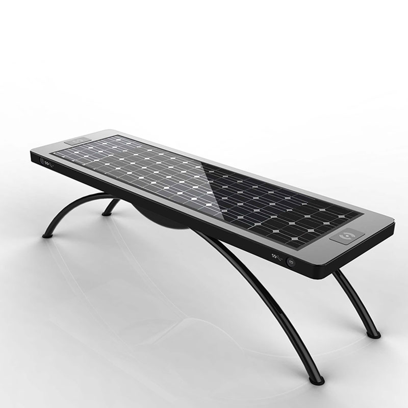 Multifunctional Outdoor Solar Bench Integrated USB Charging LED Light WiFi Bluetooth Speaker