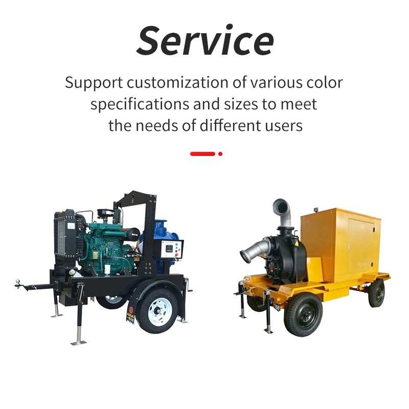 High Suction Flood Control Irrigation Mobile Trailer Diesel Engine Self-Priming Centrifugal Water Pump