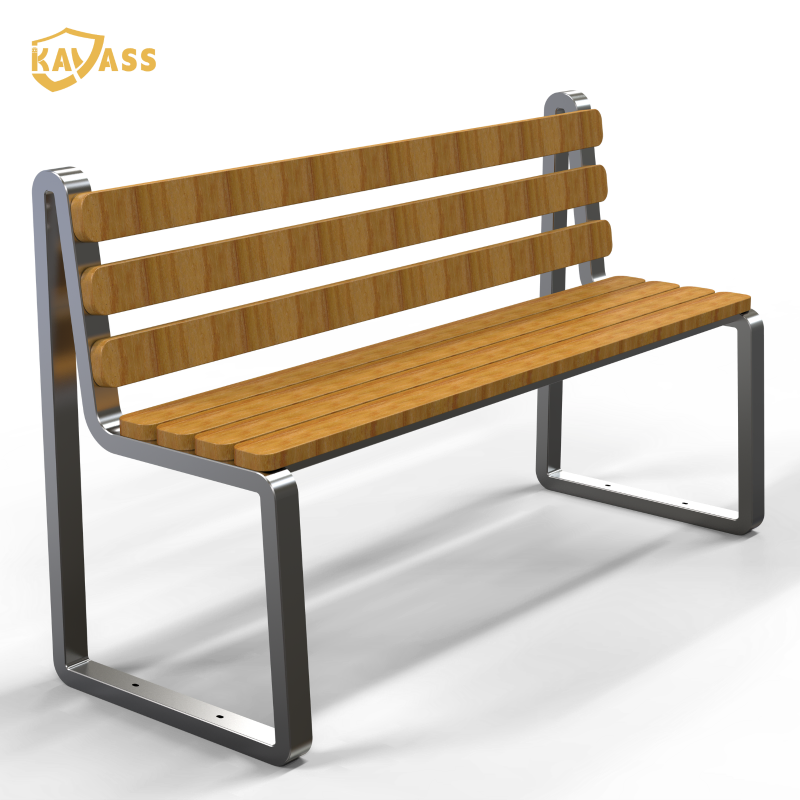 Kavass Eco-Friendly Merbau Wood Outdoor Bench with Backrest and Storage