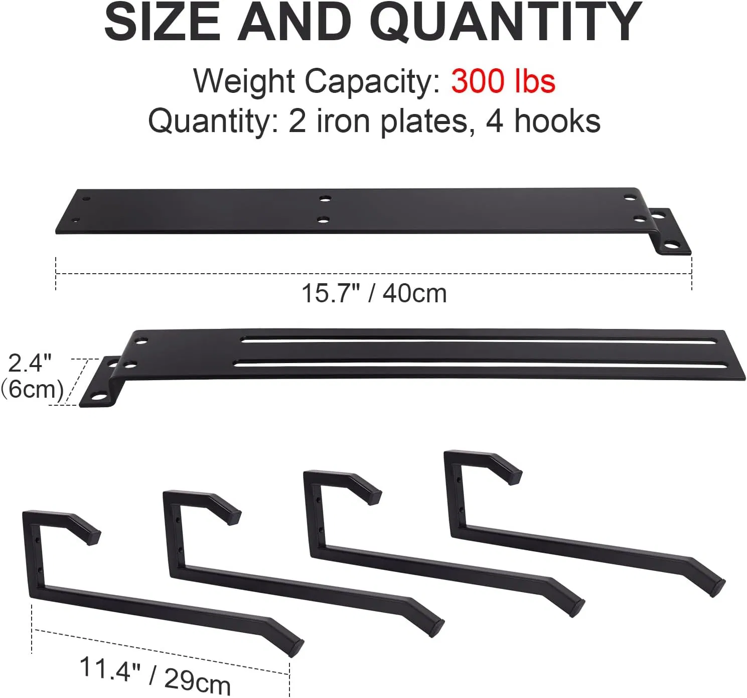 Heavy Duty Steel Garage Wall Mounted Garden Tool Organizer for Ladders, Chairs