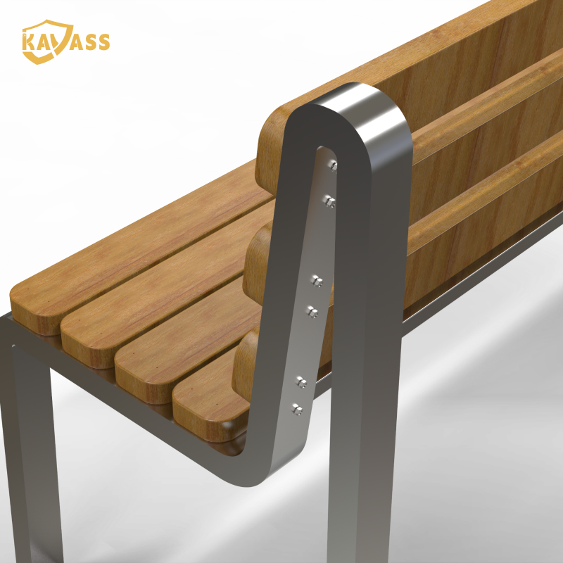 Kavass Eco-Friendly Merbau Wood Outdoor Bench with Backrest and Storage