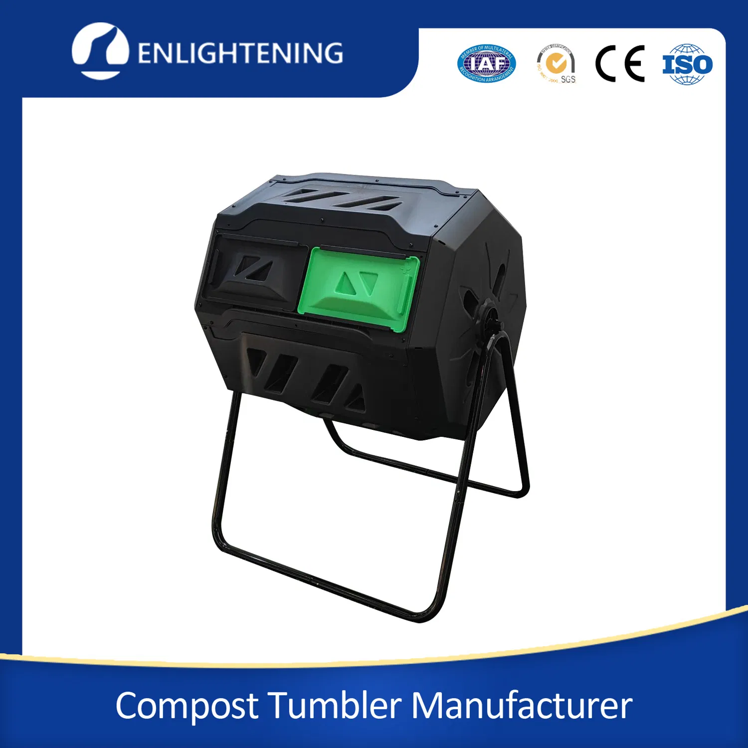 Eco-Friendly 120litre Dual Best Outdoor Garden Rolling Worms Screw Free Slot-Less Assembly Plastic Polypropylene Compost Composting Bins and Tumblers in Winter