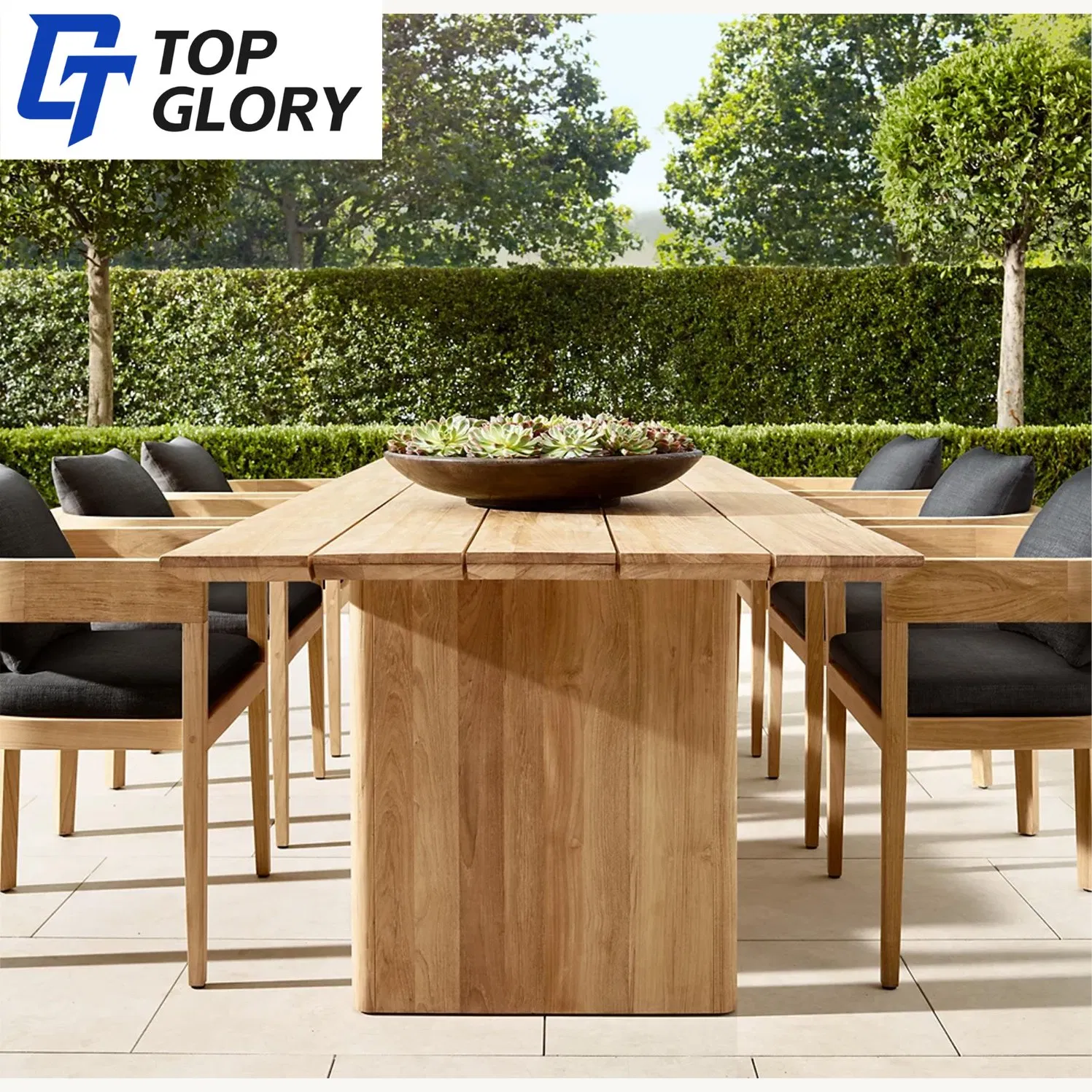 Tg Luxury Teak Wooden Furniture Patio Waterproof Garden Home Sofa Set Modern Hotel Outdoor Foshan Furniture