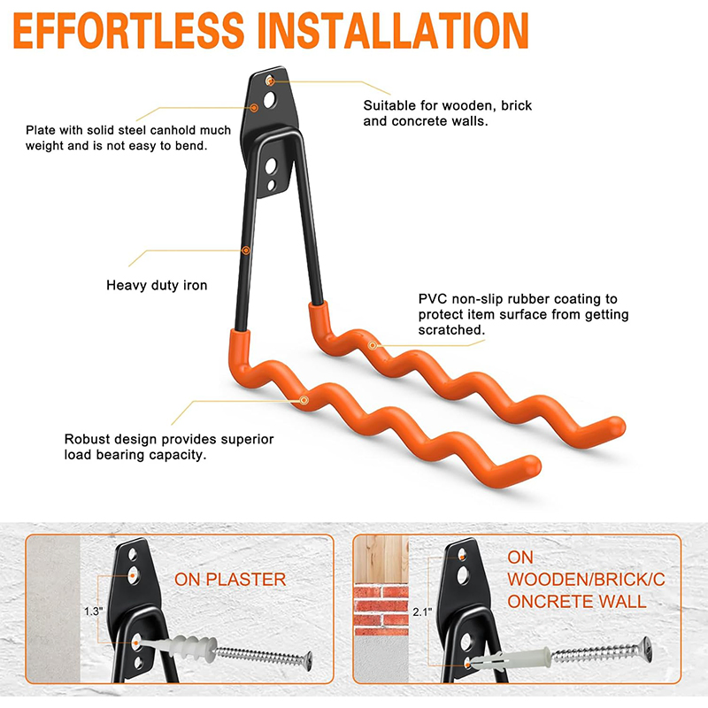 Versatile and Reusablegarden Tool Hanging Rack Garage Storage Heavy Duty Utility Hooks Garden Tool Organizer