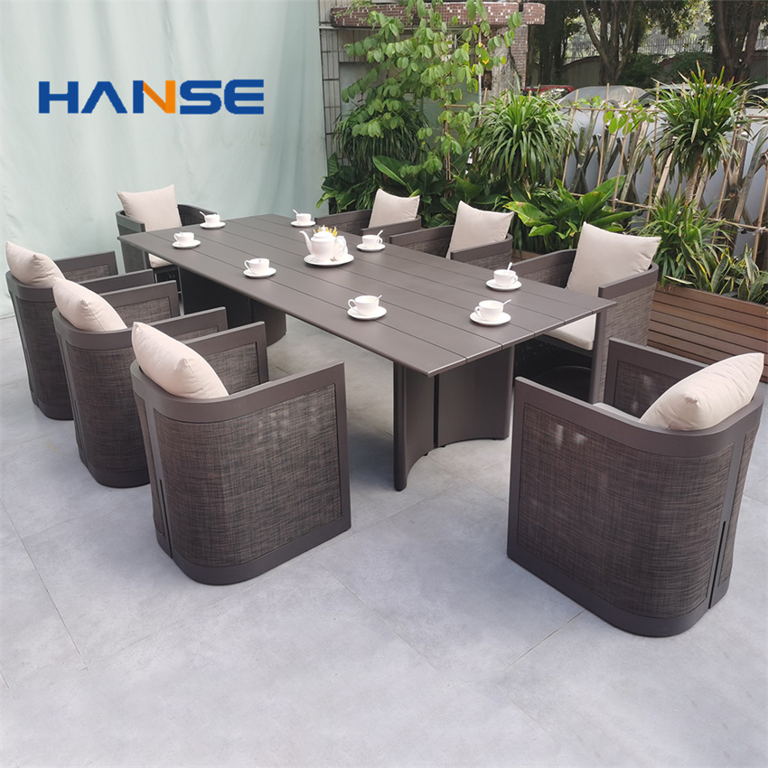 Modern Hot Sale Outdoor Rope Rattan Furniture Garden Patio Hotel Dining Table and Chairs