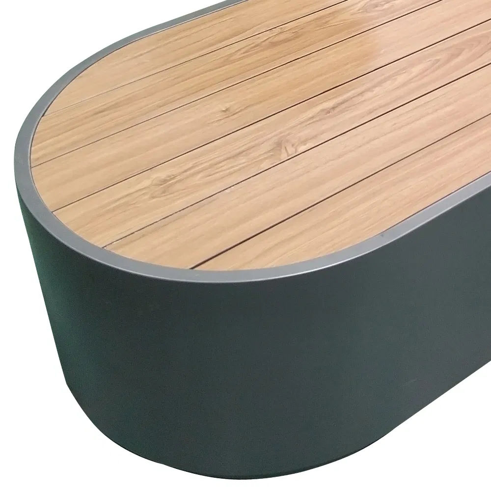 Outdoor Solid Wood and School Use Galvanize Steel Storage Long Bench with Table Park Benches