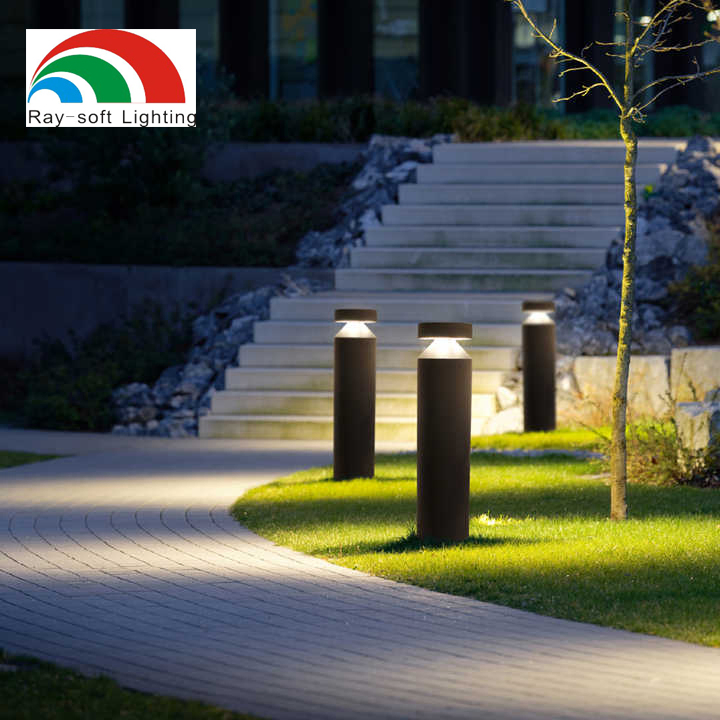 LED Post Bollard Garden Outdoor Vintage Round Cylindrical Pathway Landscape Lawn Light Lighting