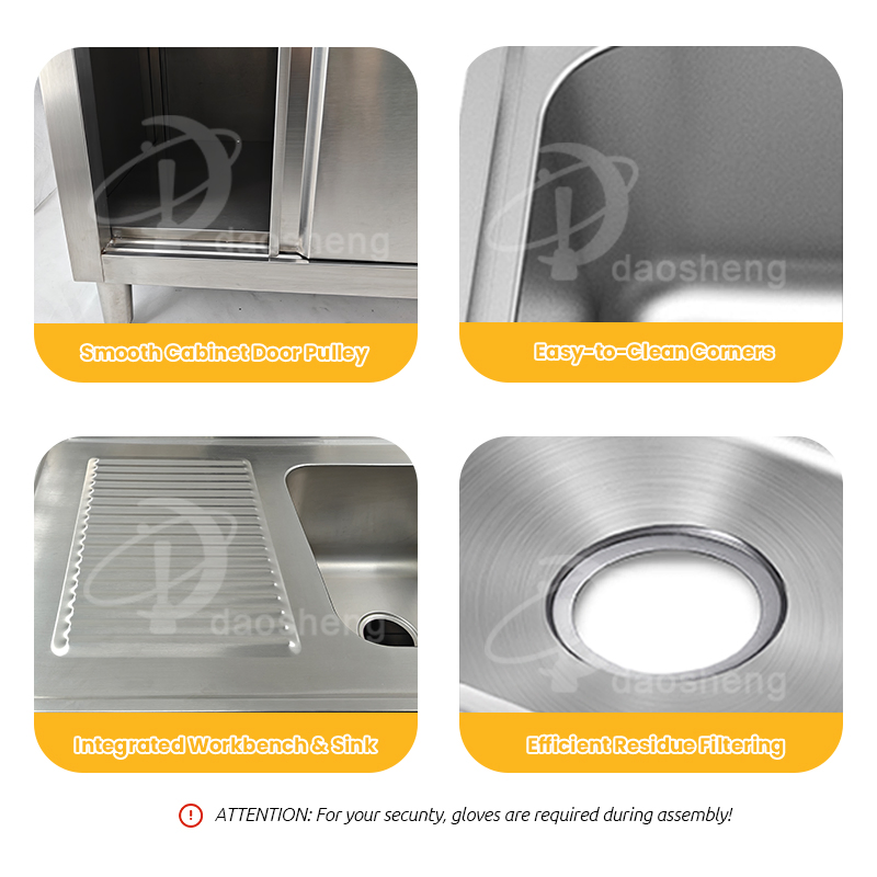 Daosheng Custom Durable Laboratory Sink Fume Cabinet Outdoor Work Bench with Cabinets Work Table for Home Storage Unit Dish Basin