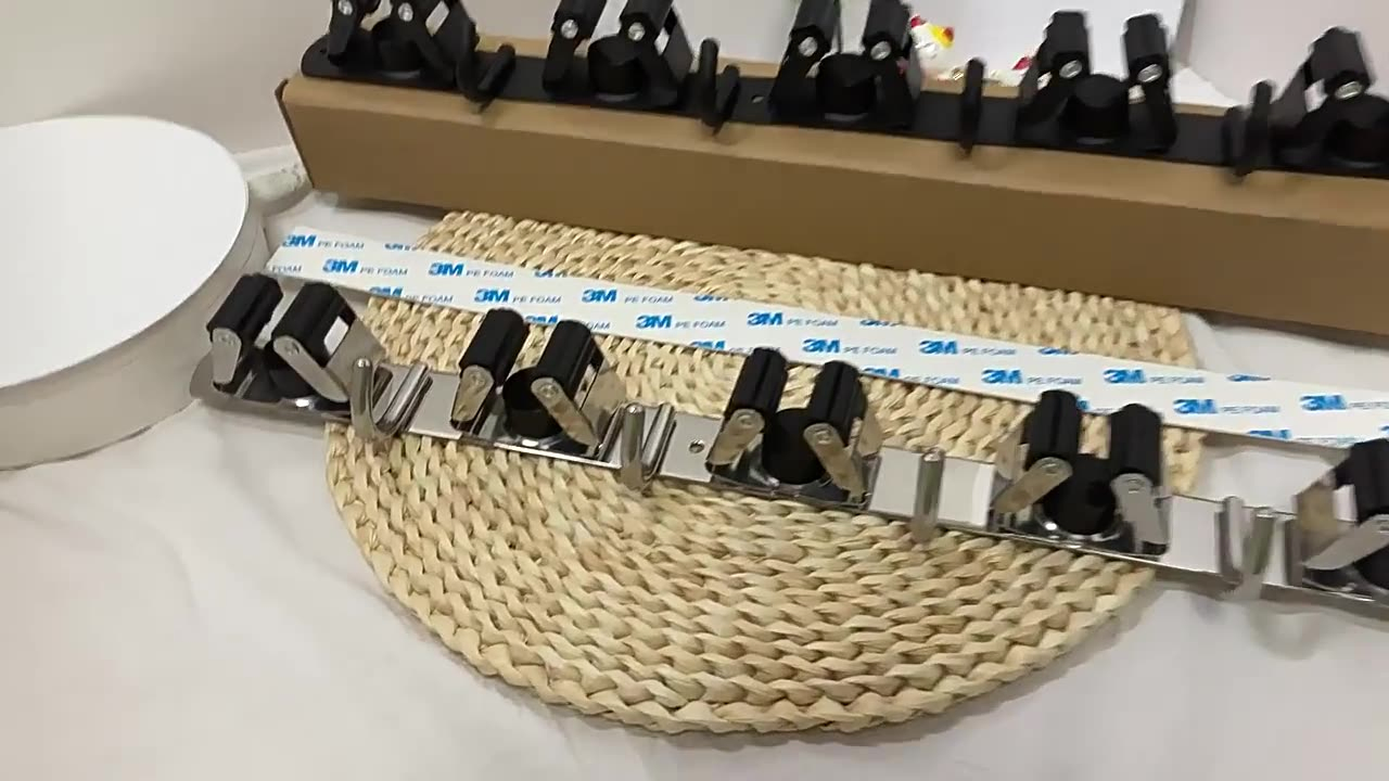 Multi-Functional Garden Tool Organizer with Stylish Silver Hook Wall-Mounted and Standing Type Hanger and Broom Rack