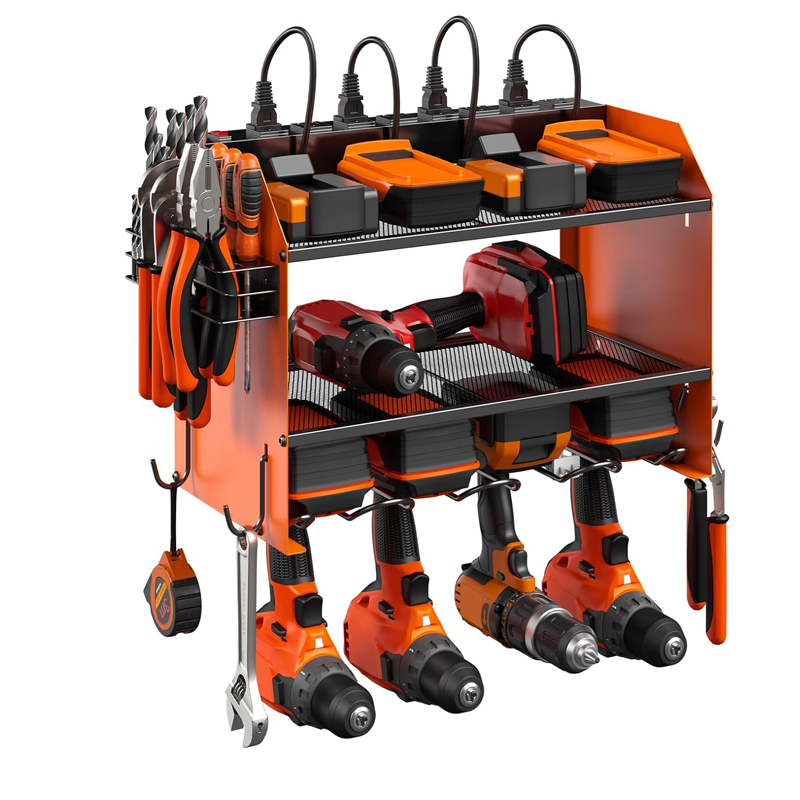 Adjustable Broom Holder Wall Mount Large Power Workshop Machine Garden Tool Garage Cabinets Storage Wall Mount Garage Organizer