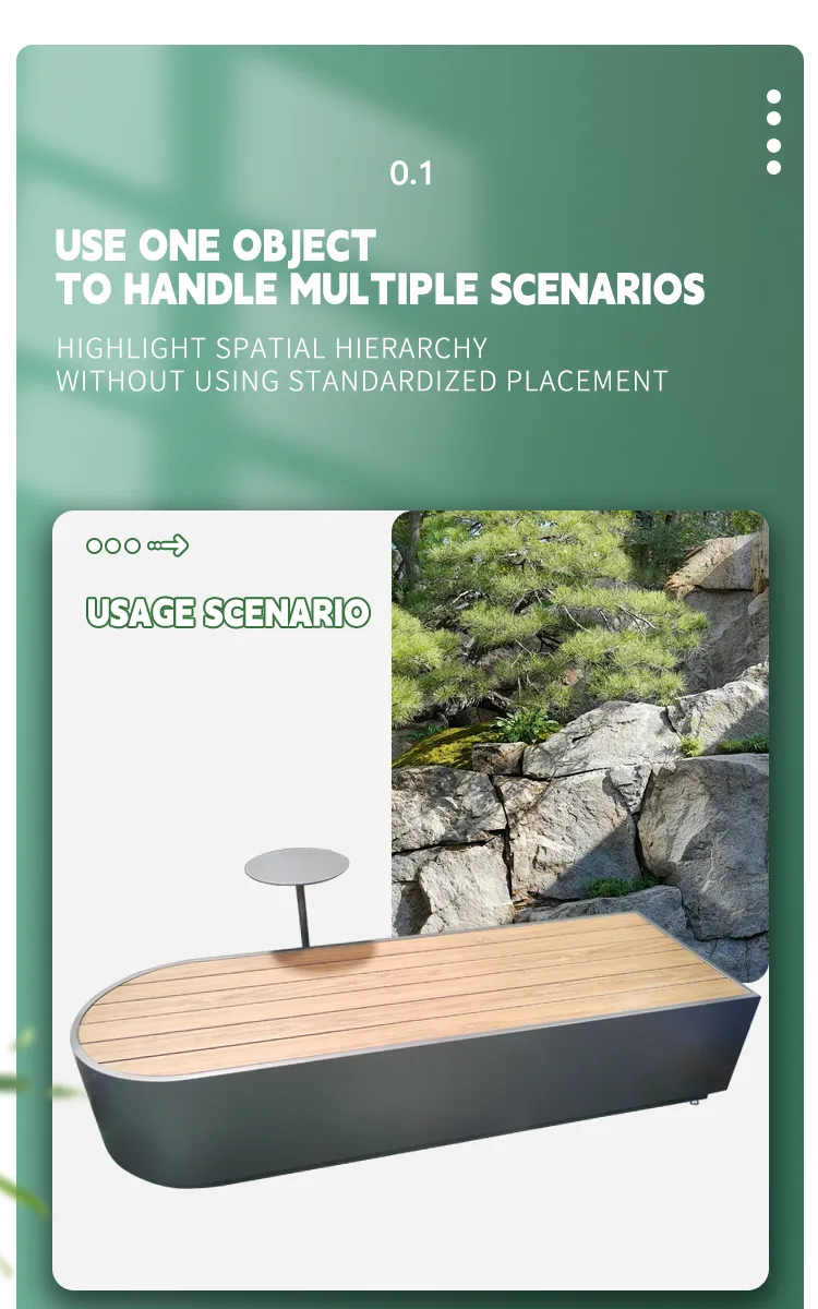 Outdoor Solid Wood Long Bench with Table