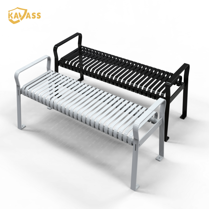 Kavass Outdoor Dining Chair Waterproof Storage Street Bench for Public Spaces