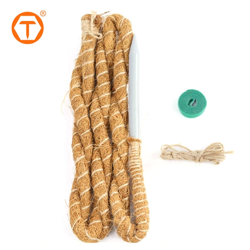 2 Pack Coco Coir Handmade Flexible Monstera Plant Support Bendable Moss Poles with Jute Rope