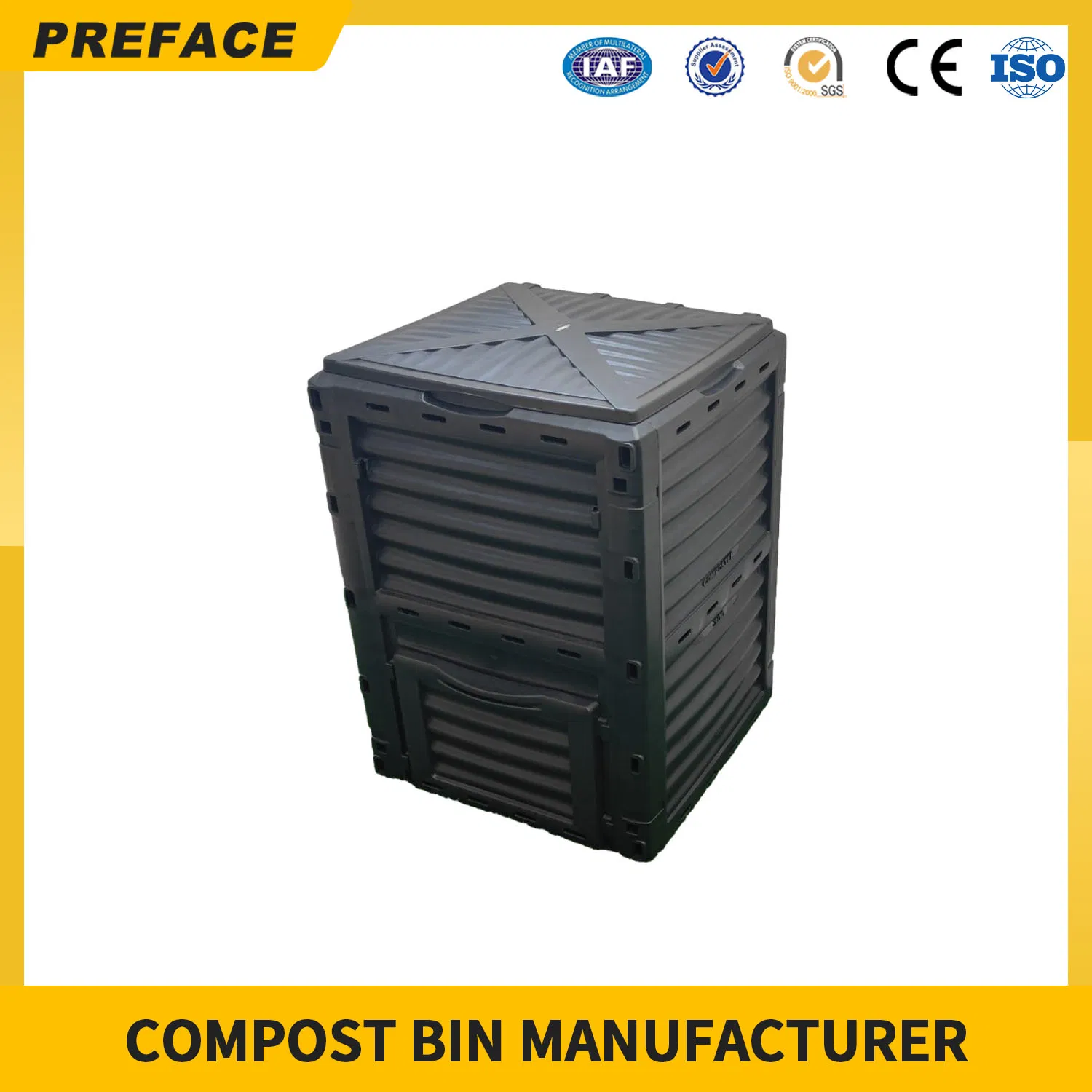 Factory Directly Large Capacity Outdoor Composter Eco-Friendly Plastic Garden Compost Bin