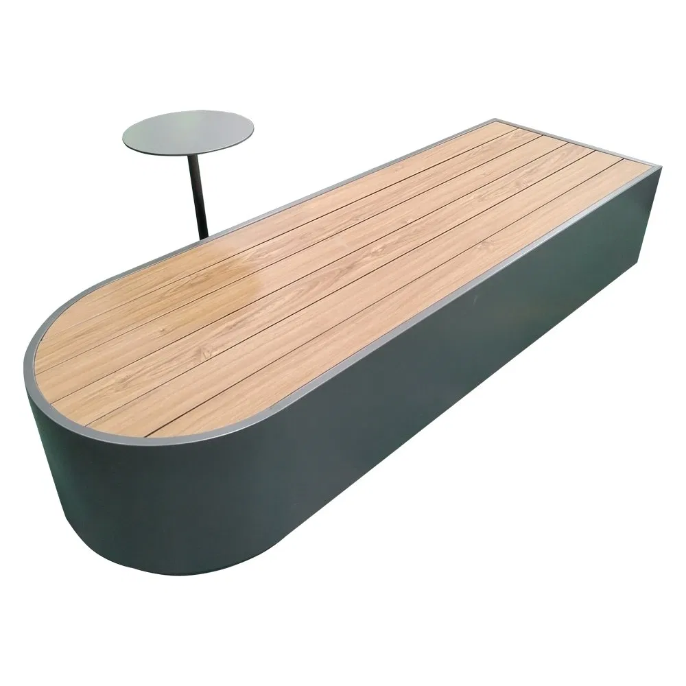 Outdoor Solid Wood and School Use Galvanize Steel Storage Long Bench with Table Park Benches