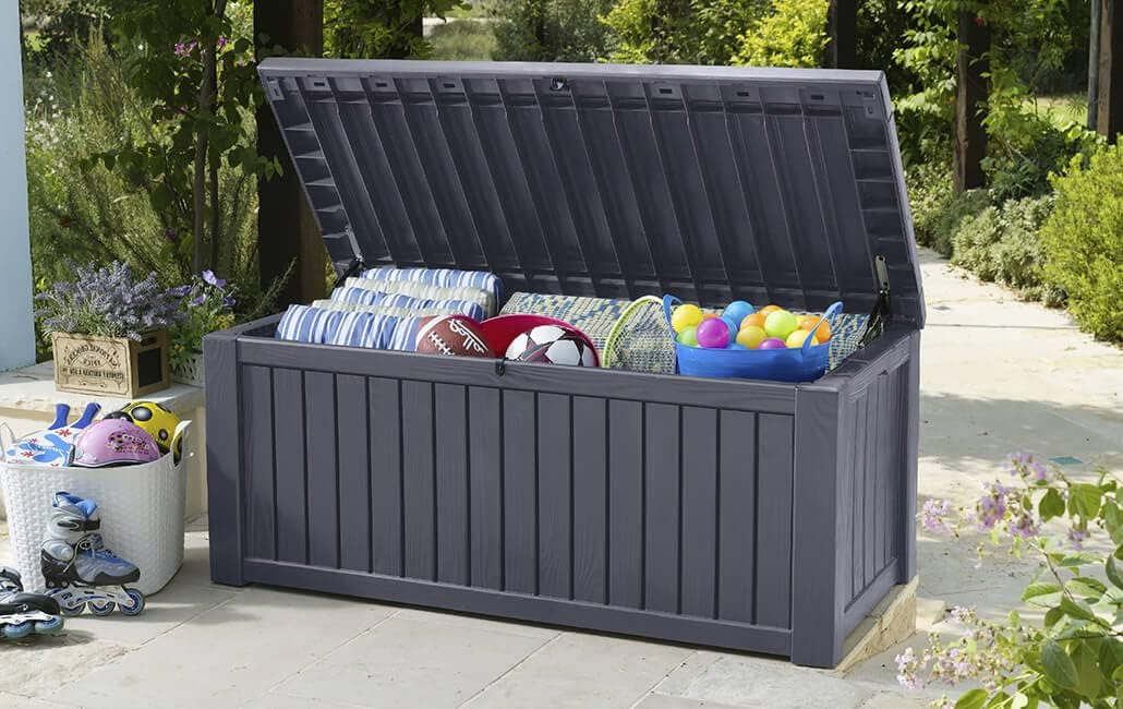 All Weather Large Garden Outdoor Pool Equipment Cushion Box Storage Benches