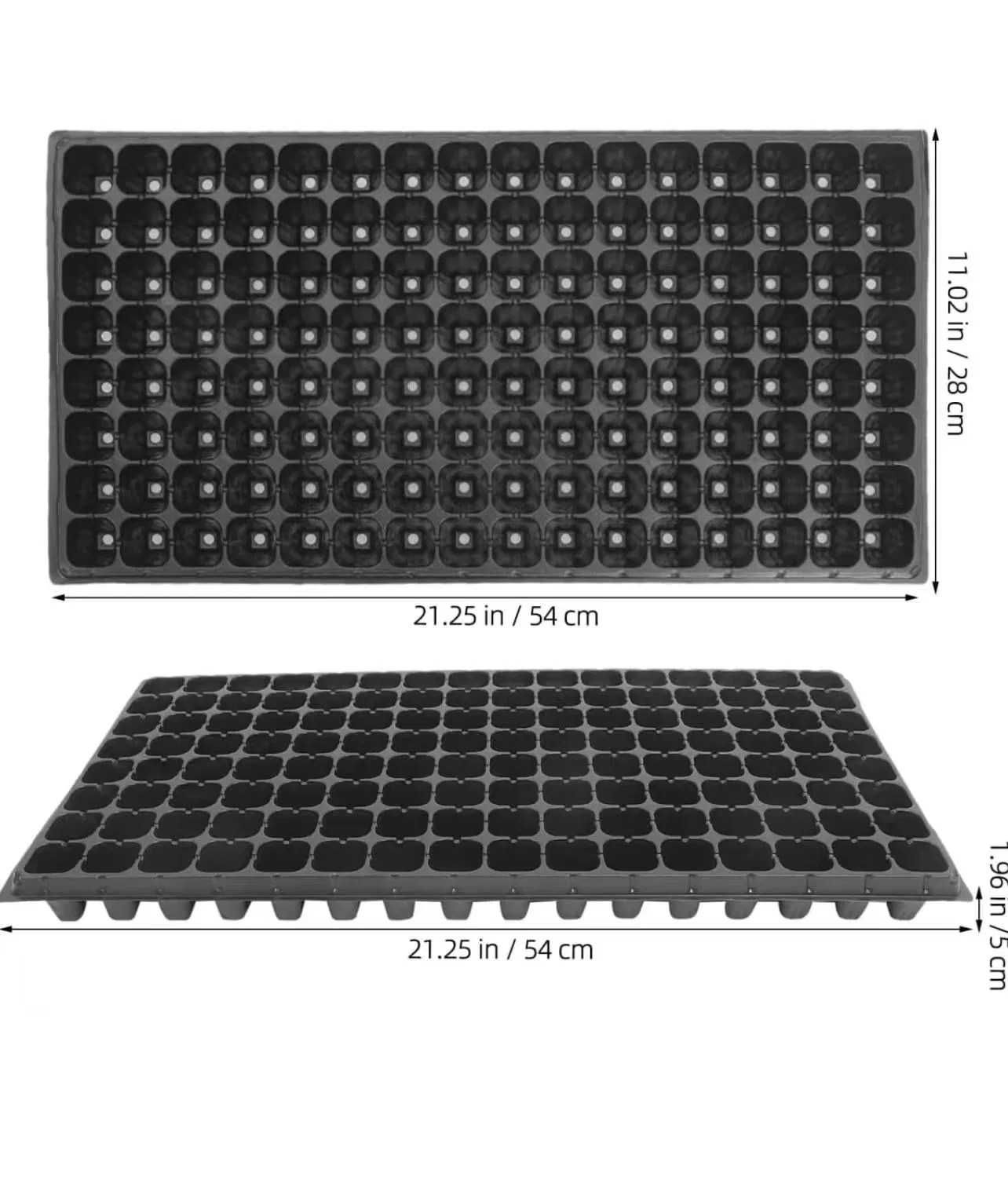 Black PS Plastic Microgreens Seed Planting Growing Seedling Starting Trays