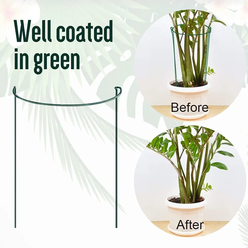 Garden Support Stake, Half Round Metal Garden Plant Support Ring, Border Support