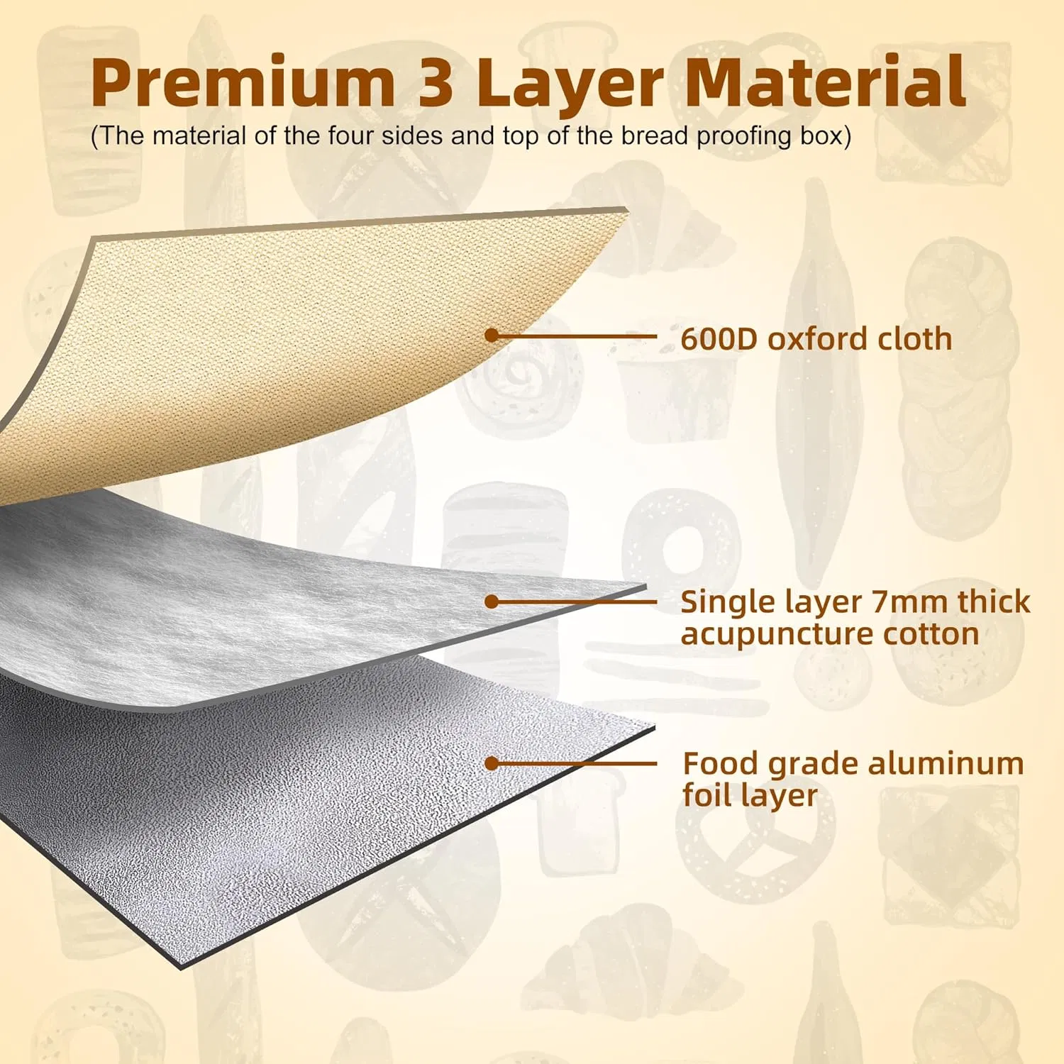 Folding Dough Proofer Box with Temp Control (50-130℉) &amp; 24H Timer, Extra Large Bread Proofing Box for Sourdough, Pizza, Yogurt, Seed Starting, 3D Filament Dryin