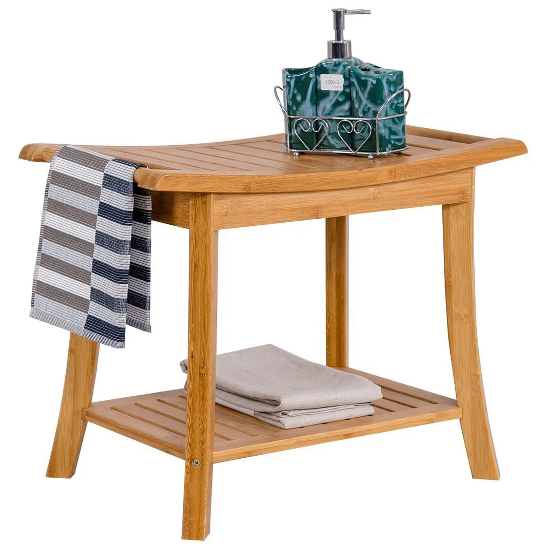 Bamboo Shower Bench View 1