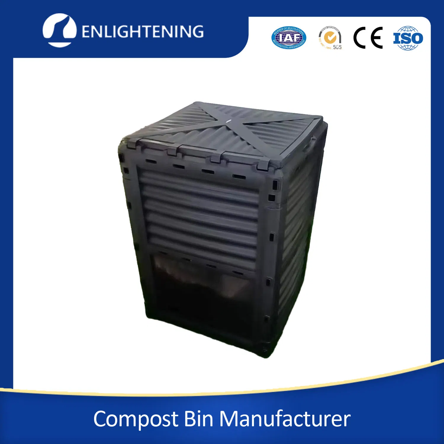 Best Outdoor Eco-Friendly Square Extra Large Garden Polypropylene Screw Free Slot-Less Assembly Worm Food Farm Trash Waste Plastic Compost Composter Bin Vinter