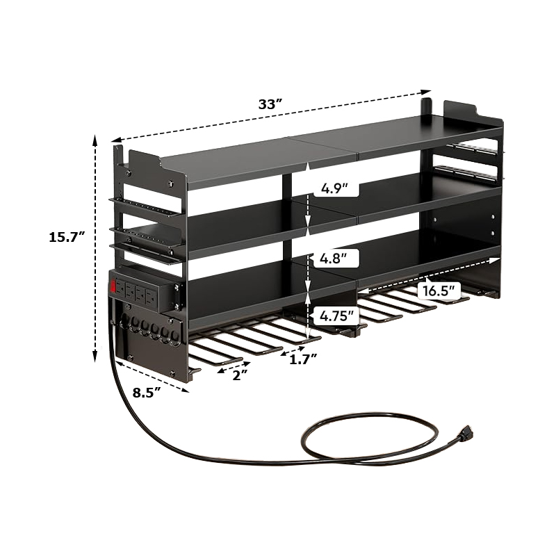 Advanced 49" W Large Garage Powder Tool Wall Mount Storage Garden Tool Organizer
