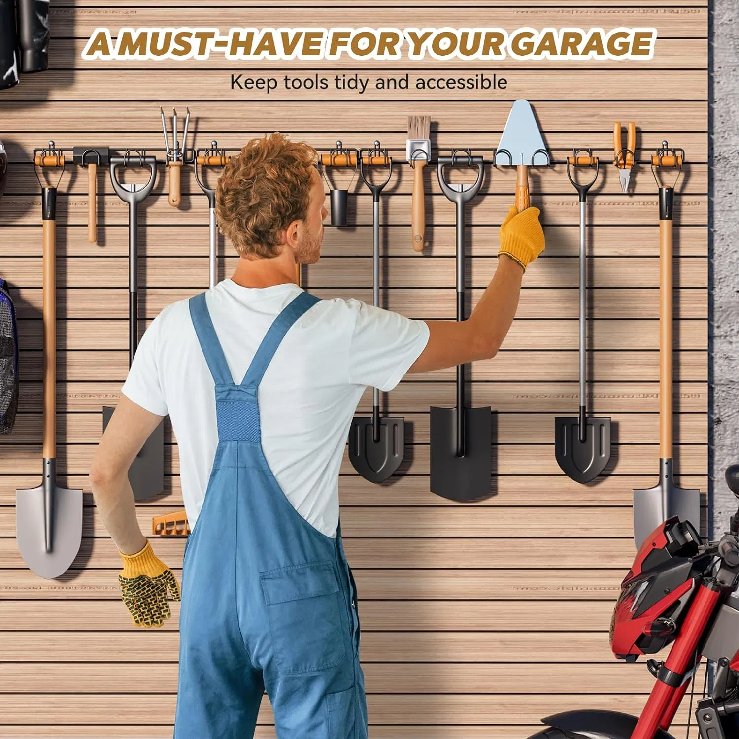 Garden Tool Rack, 4 Pack 15.9inch Garage Tool Organizer