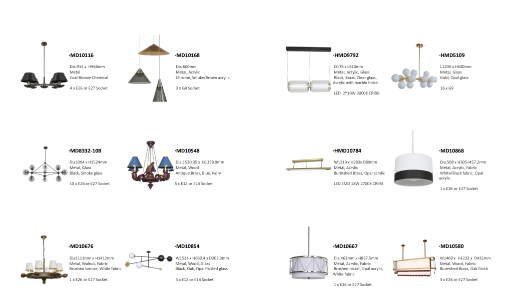 Indoor Lightings Outdoor Lightings Pendant Chandelier Decorative Lightings Customized Lightings