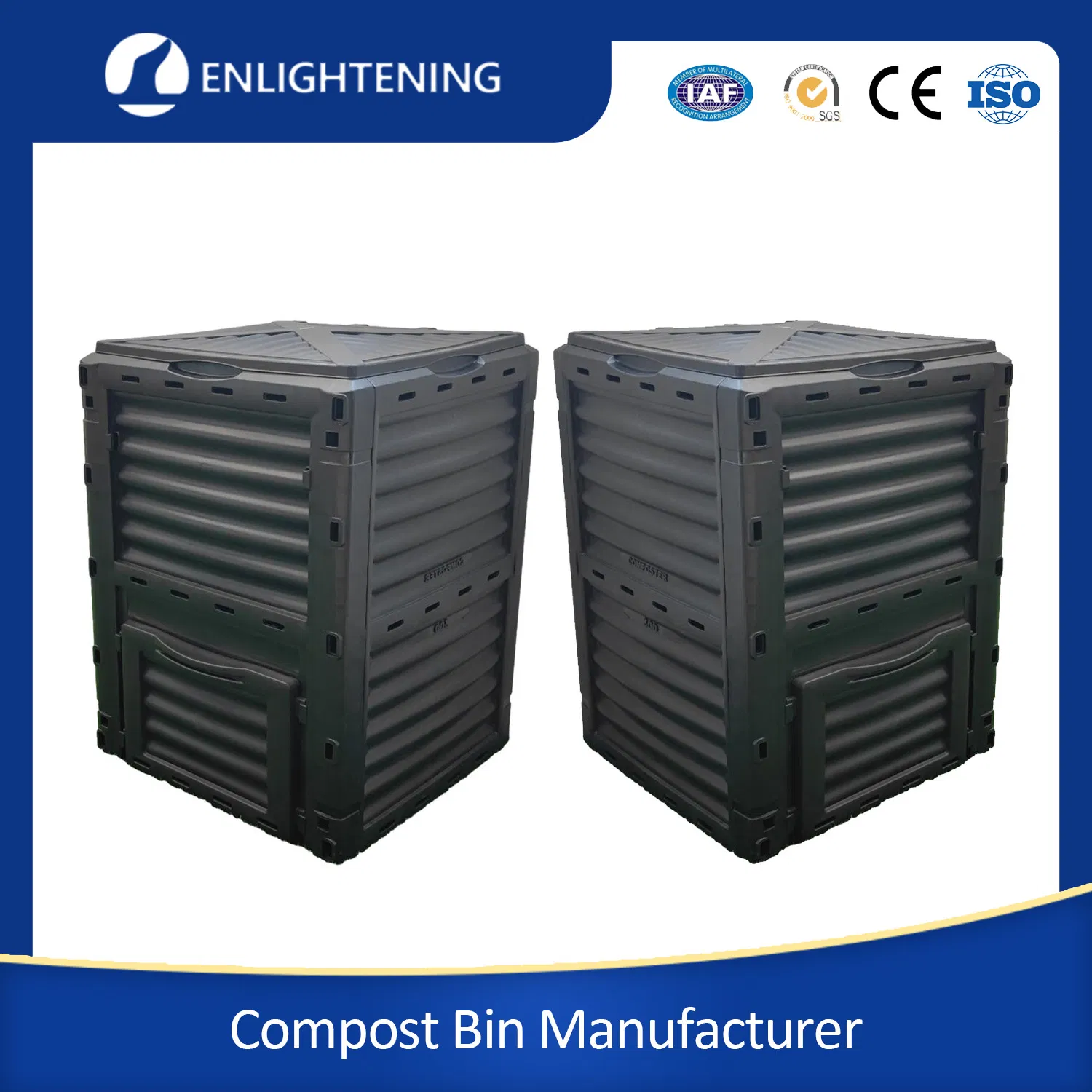 Eco-Friendly Best Large Eco Friendly Apartment Outdoor Organic Screw Free Worm Rat Proof Plastic Polypropylene Composting Compost Trash Bin Container