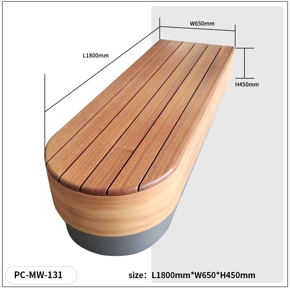 Outdoor Solid Wood Steel Storage Long Bench Park Benches Wood Seat Benches
