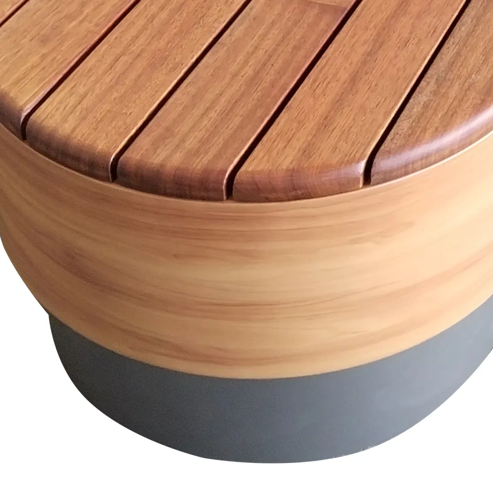 Outdoor Solid Wood Steel Storage Long Bench Park Benches Wood Seat Benches