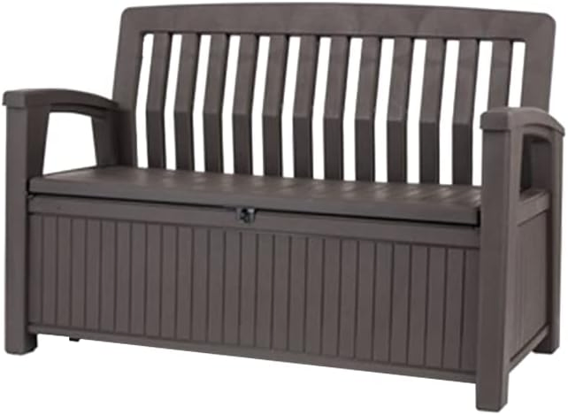 High Quality Outdoor Wooden Chair Seat Brown Cushion Box Patio Storage Bench
