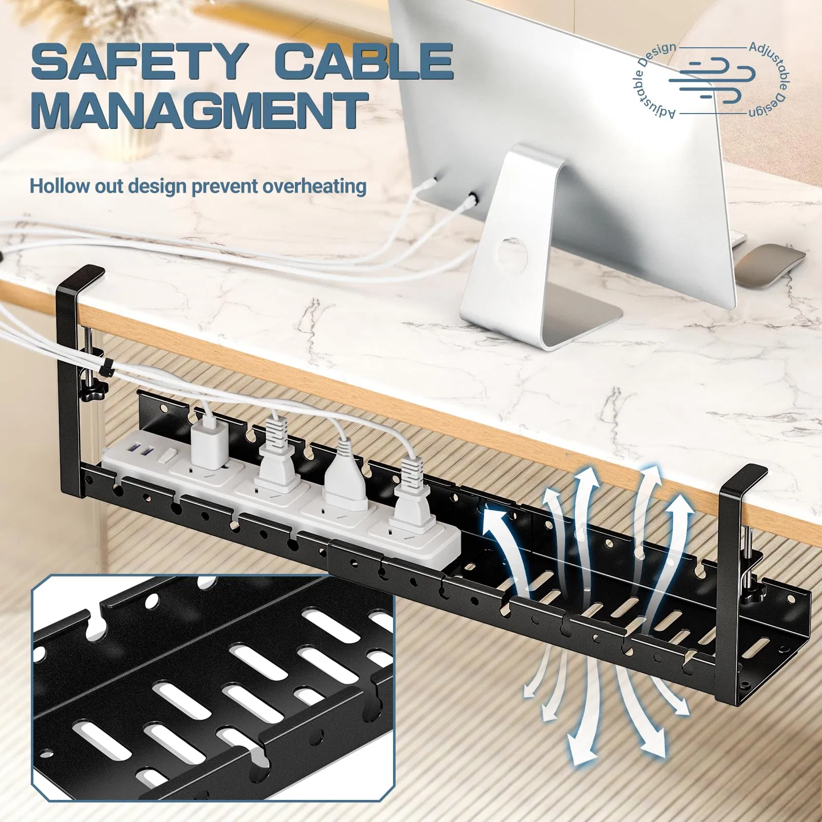 Home &amp; Office Under Desk Cable Tidy Organizer &amp; Garden Tool Holder