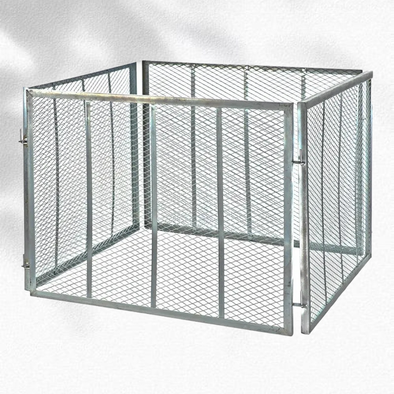 Expanded Metal Mesh Nursery Compost Bin for Efficient Composting in Plant Nurseries