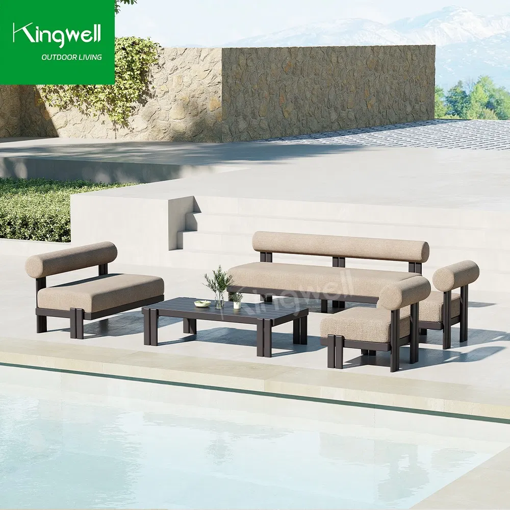 Kingwell Garden Patio Furniture Sofa Aluminium Outdoor Lounge Sofa Set