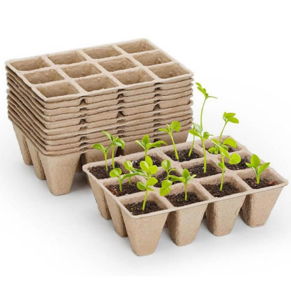 Seed Starter Tray Natural Paper Pulp Peat Germination Trays Seedling Pots for Seed Starting Pots Can Be Customized