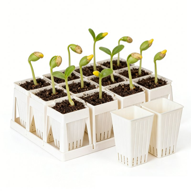 Eco Friendly Square Plastic Seeding Pot Garden Seed Starting with Tray